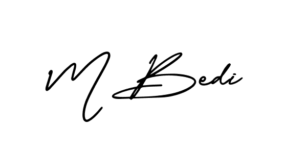 Also You can easily find your signature by using the search form. We will create M Bedi name handwritten signature images for you free of cost using AmerikaSignatureDemo-Regular sign style. M Bedi signature style 3 images and pictures png