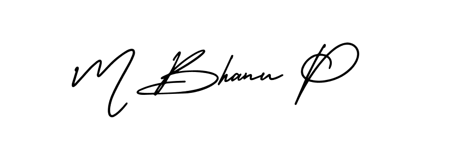 Design your own signature with our free online signature maker. With this signature software, you can create a handwritten (AmerikaSignatureDemo-Regular) signature for name M Bhanu P. M Bhanu P signature style 3 images and pictures png