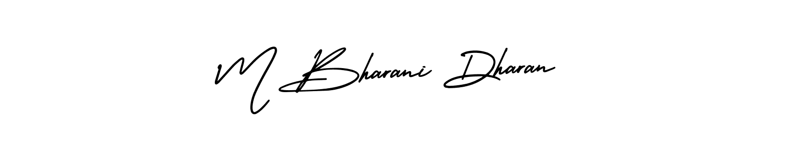 AmerikaSignatureDemo-Regular is a professional signature style that is perfect for those who want to add a touch of class to their signature. It is also a great choice for those who want to make their signature more unique. Get M Bharani Dharan name to fancy signature for free. M Bharani Dharan signature style 3 images and pictures png