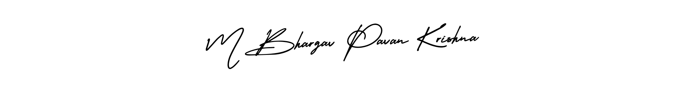 How to make M Bhargav Pavan Krishna name signature. Use AmerikaSignatureDemo-Regular style for creating short signs online. This is the latest handwritten sign. M Bhargav Pavan Krishna signature style 3 images and pictures png