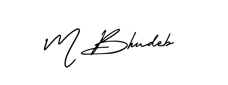 Also we have M Bhudeb name is the best signature style. Create professional handwritten signature collection using AmerikaSignatureDemo-Regular autograph style. M Bhudeb signature style 3 images and pictures png