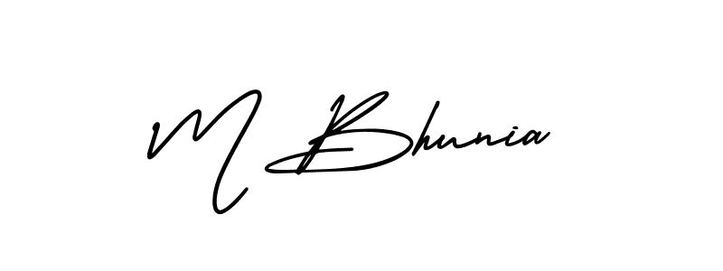 Also we have M Bhunia name is the best signature style. Create professional handwritten signature collection using AmerikaSignatureDemo-Regular autograph style. M Bhunia signature style 3 images and pictures png