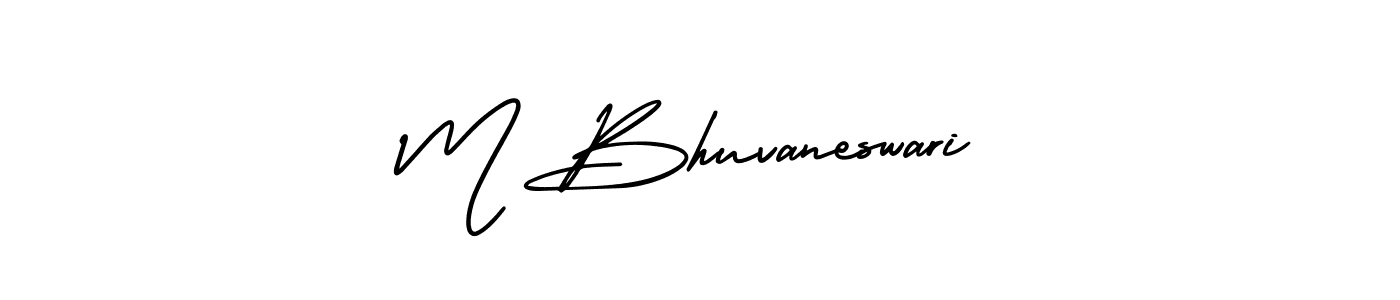 Make a beautiful signature design for name M Bhuvaneswari. With this signature (AmerikaSignatureDemo-Regular) style, you can create a handwritten signature for free. M Bhuvaneswari signature style 3 images and pictures png