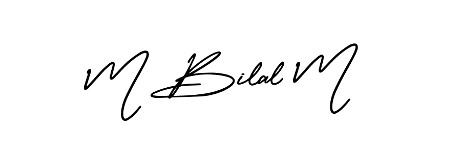 Similarly AmerikaSignatureDemo-Regular is the best handwritten signature design. Signature creator online .You can use it as an online autograph creator for name M Bilal M. M Bilal M signature style 3 images and pictures png