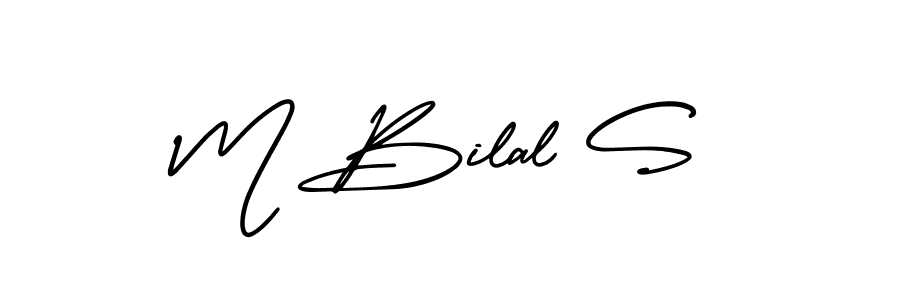 The best way (AmerikaSignatureDemo-Regular) to make a short signature is to pick only two or three words in your name. The name M Bilal S include a total of six letters. For converting this name. M Bilal S signature style 3 images and pictures png