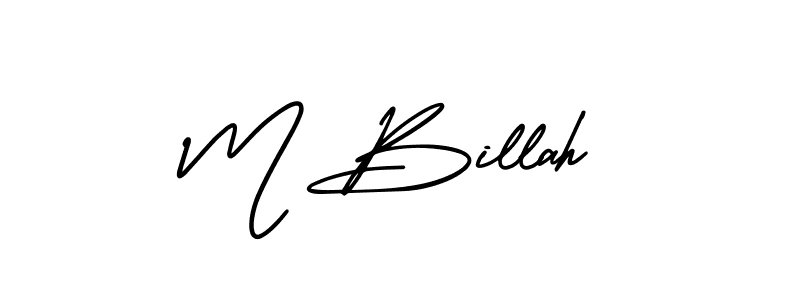 Make a beautiful signature design for name M Billah. With this signature (AmerikaSignatureDemo-Regular) style, you can create a handwritten signature for free. M Billah signature style 3 images and pictures png