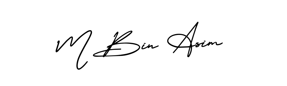 Similarly AmerikaSignatureDemo-Regular is the best handwritten signature design. Signature creator online .You can use it as an online autograph creator for name M Bin Asim. M Bin Asim signature style 3 images and pictures png