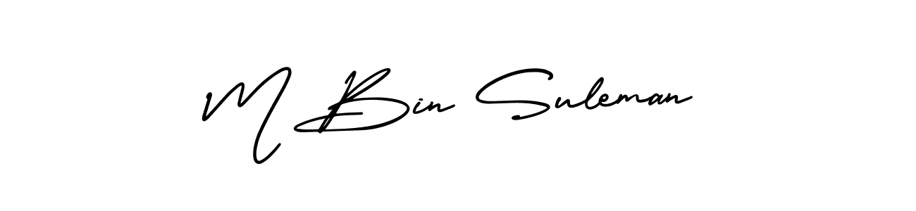 Also You can easily find your signature by using the search form. We will create M Bin Suleman name handwritten signature images for you free of cost using AmerikaSignatureDemo-Regular sign style. M Bin Suleman signature style 3 images and pictures png