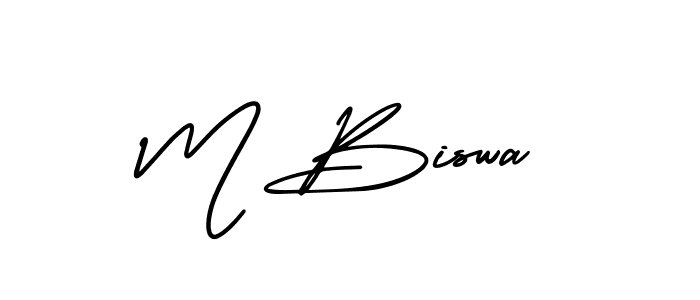 This is the best signature style for the M Biswa name. Also you like these signature font (AmerikaSignatureDemo-Regular). Mix name signature. M Biswa signature style 3 images and pictures png