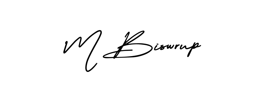 Also we have M Biswrup name is the best signature style. Create professional handwritten signature collection using AmerikaSignatureDemo-Regular autograph style. M Biswrup signature style 3 images and pictures png