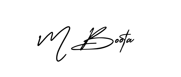 Design your own signature with our free online signature maker. With this signature software, you can create a handwritten (AmerikaSignatureDemo-Regular) signature for name M Boota. M Boota signature style 3 images and pictures png