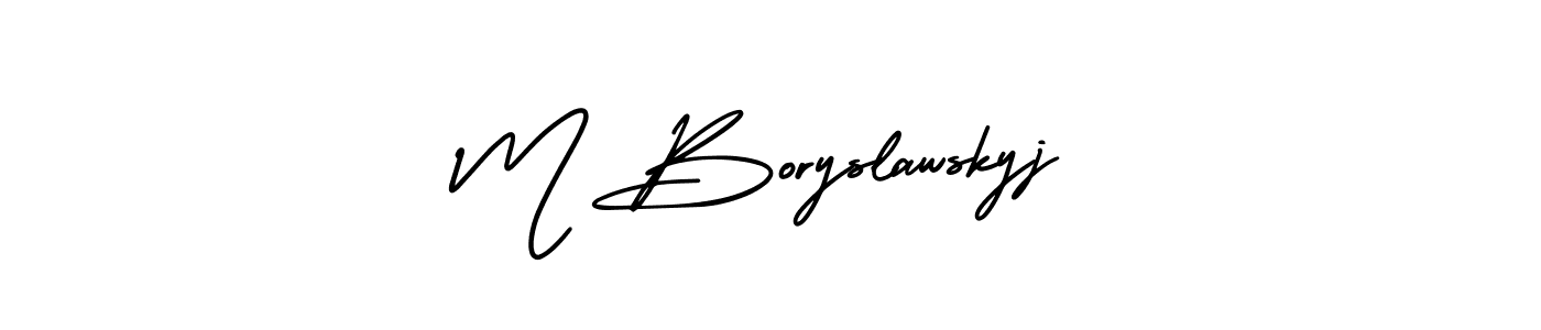 Also You can easily find your signature by using the search form. We will create M Boryslawskyj name handwritten signature images for you free of cost using AmerikaSignatureDemo-Regular sign style. M Boryslawskyj signature style 3 images and pictures png