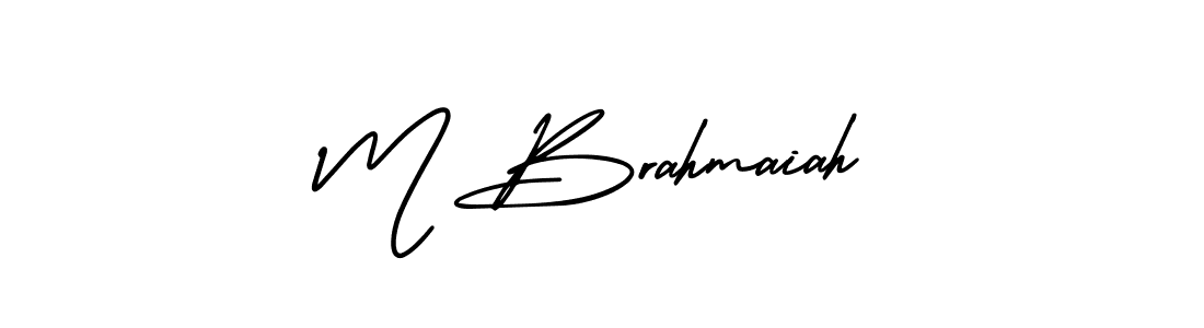 Also You can easily find your signature by using the search form. We will create M Brahmaiah name handwritten signature images for you free of cost using AmerikaSignatureDemo-Regular sign style. M Brahmaiah signature style 3 images and pictures png