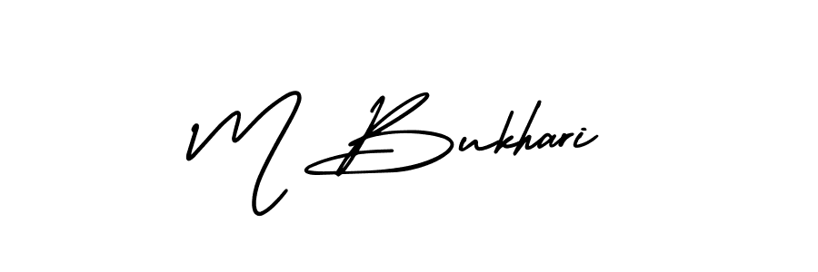 Design your own signature with our free online signature maker. With this signature software, you can create a handwritten (AmerikaSignatureDemo-Regular) signature for name M Bukhari. M Bukhari signature style 3 images and pictures png