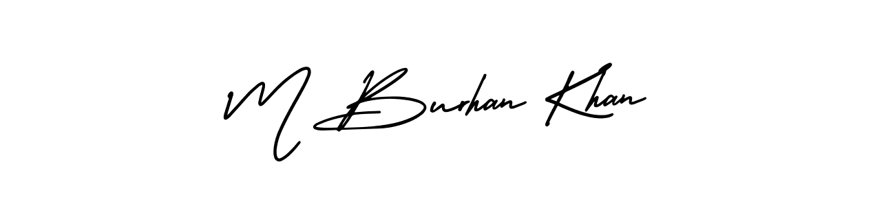 Make a beautiful signature design for name M Burhan Khan. With this signature (AmerikaSignatureDemo-Regular) style, you can create a handwritten signature for free. M Burhan Khan signature style 3 images and pictures png