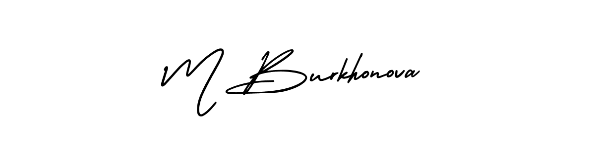 How to make M Burkhonova signature? AmerikaSignatureDemo-Regular is a professional autograph style. Create handwritten signature for M Burkhonova name. M Burkhonova signature style 3 images and pictures png