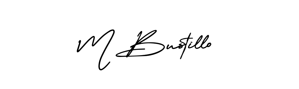 Make a beautiful signature design for name M Bustillo. With this signature (AmerikaSignatureDemo-Regular) style, you can create a handwritten signature for free. M Bustillo signature style 3 images and pictures png