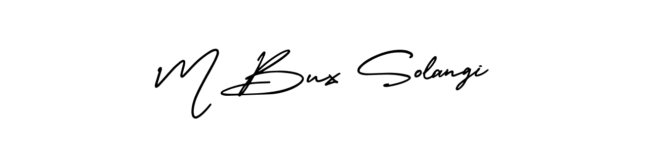 Design your own signature with our free online signature maker. With this signature software, you can create a handwritten (AmerikaSignatureDemo-Regular) signature for name M Bux Solangi. M Bux Solangi signature style 3 images and pictures png