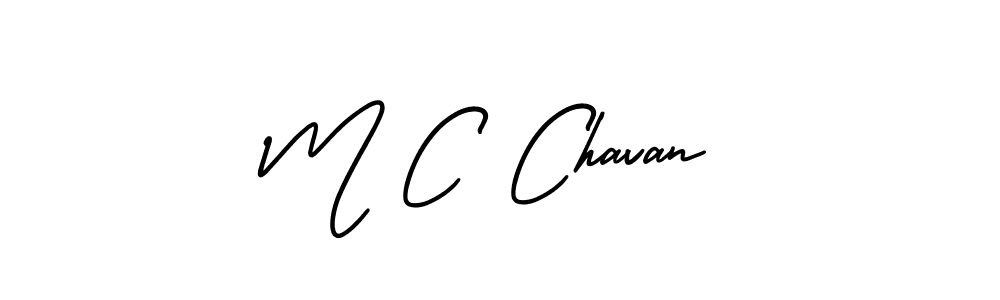 Design your own signature with our free online signature maker. With this signature software, you can create a handwritten (AmerikaSignatureDemo-Regular) signature for name M C Chavan. M C Chavan signature style 3 images and pictures png