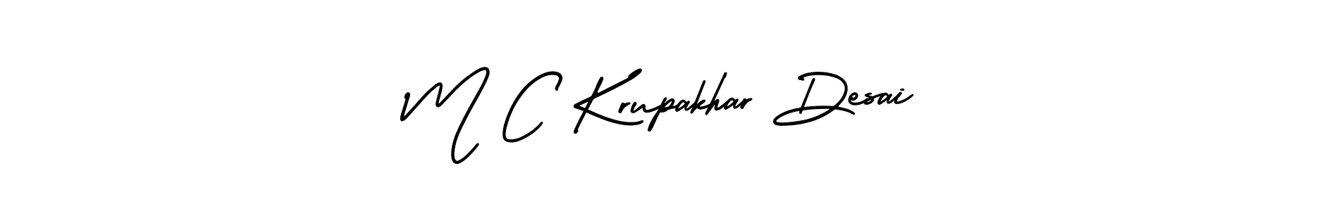 Similarly AmerikaSignatureDemo-Regular is the best handwritten signature design. Signature creator online .You can use it as an online autograph creator for name M C Krupakhar Desai. M C Krupakhar Desai signature style 3 images and pictures png