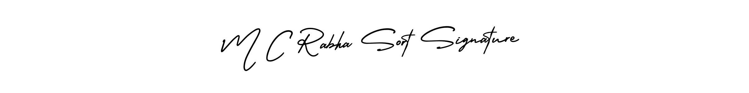 Use a signature maker to create a handwritten signature online. With this signature software, you can design (AmerikaSignatureDemo-Regular) your own signature for name M C Rabha Sort Signature. M C Rabha Sort Signature signature style 3 images and pictures png