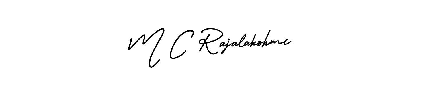 M C Rajalakshmi stylish signature style. Best Handwritten Sign (AmerikaSignatureDemo-Regular) for my name. Handwritten Signature Collection Ideas for my name M C Rajalakshmi. M C Rajalakshmi signature style 3 images and pictures png