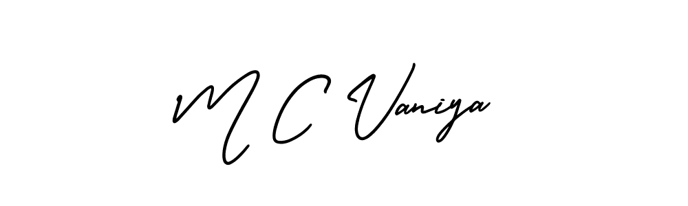 Make a short M C Vaniya signature style. Manage your documents anywhere anytime using AmerikaSignatureDemo-Regular. Create and add eSignatures, submit forms, share and send files easily. M C Vaniya signature style 3 images and pictures png