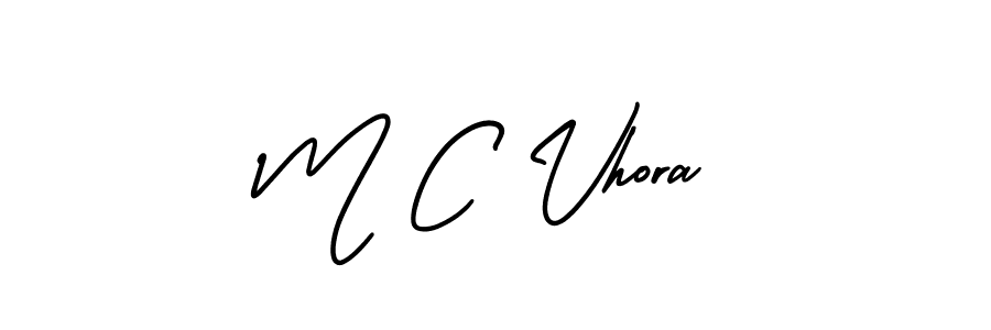 Make a beautiful signature design for name M C Vhora. With this signature (AmerikaSignatureDemo-Regular) style, you can create a handwritten signature for free. M C Vhora signature style 3 images and pictures png