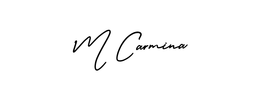 It looks lik you need a new signature style for name M Carmina. Design unique handwritten (AmerikaSignatureDemo-Regular) signature with our free signature maker in just a few clicks. M Carmina signature style 3 images and pictures png