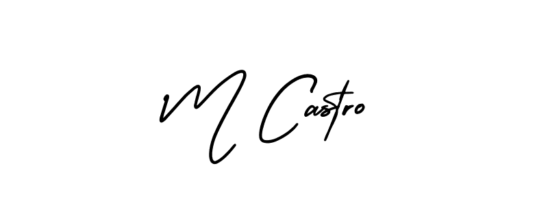 M Castro stylish signature style. Best Handwritten Sign (AmerikaSignatureDemo-Regular) for my name. Handwritten Signature Collection Ideas for my name M Castro. M Castro signature style 3 images and pictures png