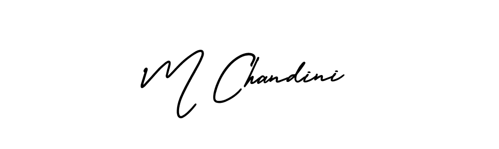 Create a beautiful signature design for name M Chandini. With this signature (AmerikaSignatureDemo-Regular) fonts, you can make a handwritten signature for free. M Chandini signature style 3 images and pictures png
