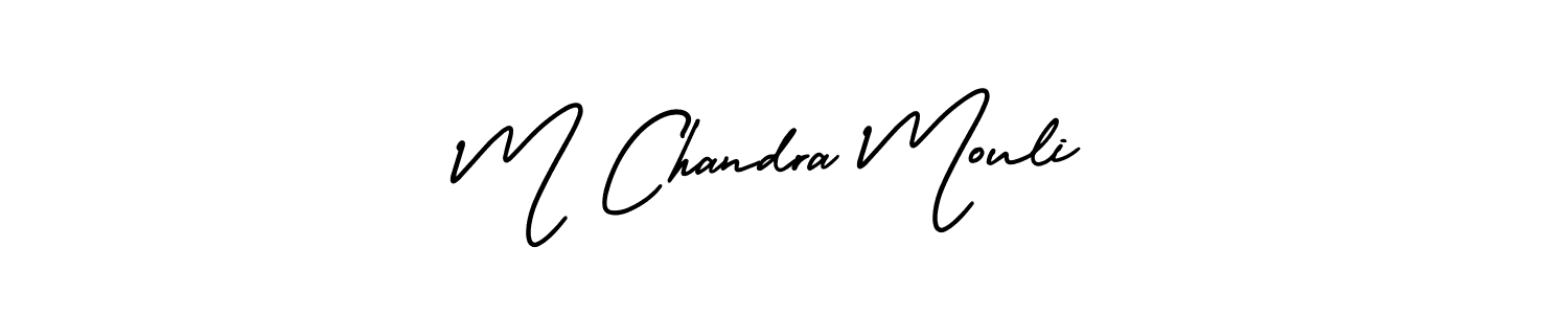 This is the best signature style for the M Chandra Mouli name. Also you like these signature font (AmerikaSignatureDemo-Regular). Mix name signature. M Chandra Mouli signature style 3 images and pictures png