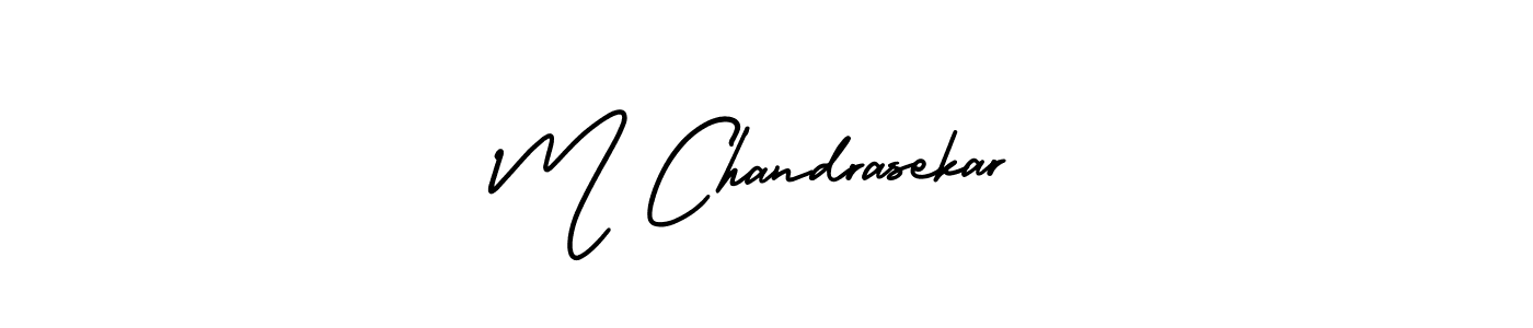 The best way (AmerikaSignatureDemo-Regular) to make a short signature is to pick only two or three words in your name. The name M Chandrasekar include a total of six letters. For converting this name. M Chandrasekar signature style 3 images and pictures png