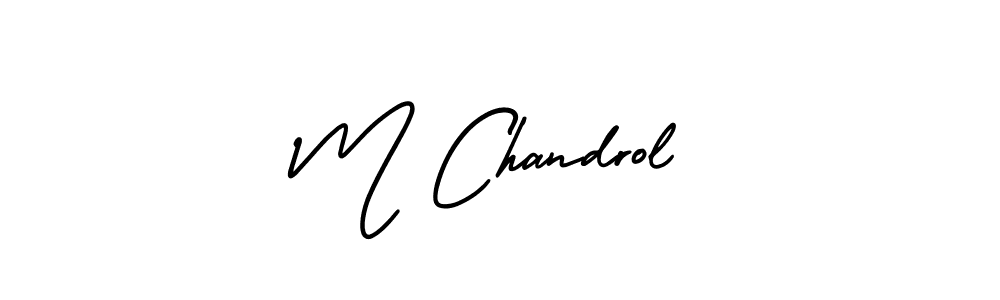 AmerikaSignatureDemo-Regular is a professional signature style that is perfect for those who want to add a touch of class to their signature. It is also a great choice for those who want to make their signature more unique. Get M Chandrol name to fancy signature for free. M Chandrol signature style 3 images and pictures png