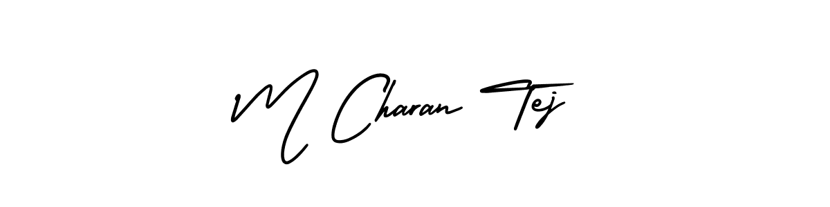 The best way (AmerikaSignatureDemo-Regular) to make a short signature is to pick only two or three words in your name. The name M Charan Tej include a total of six letters. For converting this name. M Charan Tej signature style 3 images and pictures png