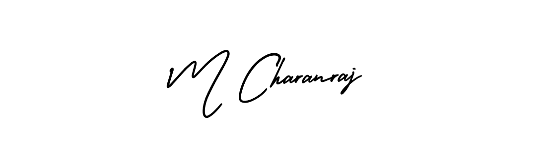 This is the best signature style for the M Charanraj name. Also you like these signature font (AmerikaSignatureDemo-Regular). Mix name signature. M Charanraj signature style 3 images and pictures png