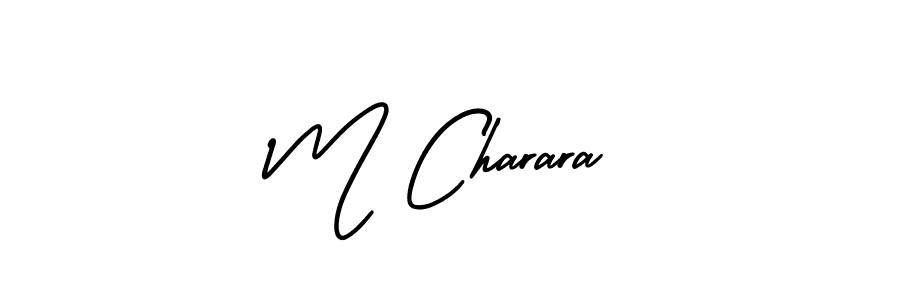 How to make M Charara name signature. Use AmerikaSignatureDemo-Regular style for creating short signs online. This is the latest handwritten sign. M Charara signature style 3 images and pictures png