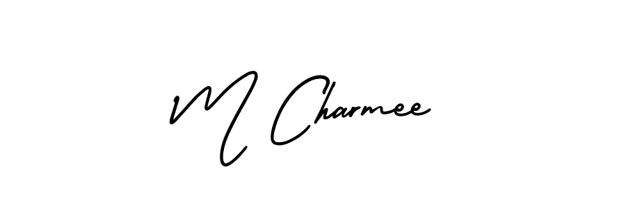 How to make M Charmee name signature. Use AmerikaSignatureDemo-Regular style for creating short signs online. This is the latest handwritten sign. M Charmee signature style 3 images and pictures png