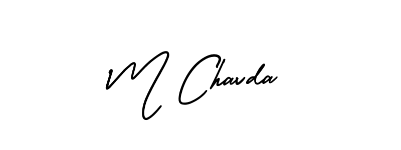 Create a beautiful signature design for name M Chavda. With this signature (AmerikaSignatureDemo-Regular) fonts, you can make a handwritten signature for free. M Chavda signature style 3 images and pictures png