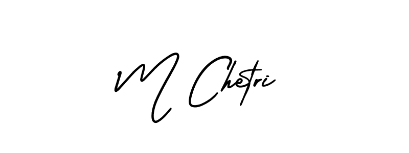 The best way (AmerikaSignatureDemo-Regular) to make a short signature is to pick only two or three words in your name. The name M Chetri include a total of six letters. For converting this name. M Chetri signature style 3 images and pictures png