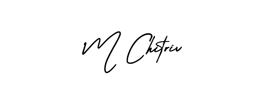 How to make M Chitriv name signature. Use AmerikaSignatureDemo-Regular style for creating short signs online. This is the latest handwritten sign. M Chitriv signature style 3 images and pictures png