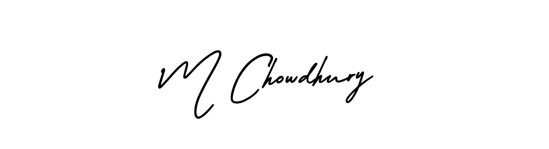 Make a beautiful signature design for name M Chowdhury. With this signature (AmerikaSignatureDemo-Regular) style, you can create a handwritten signature for free. M Chowdhury signature style 3 images and pictures png
