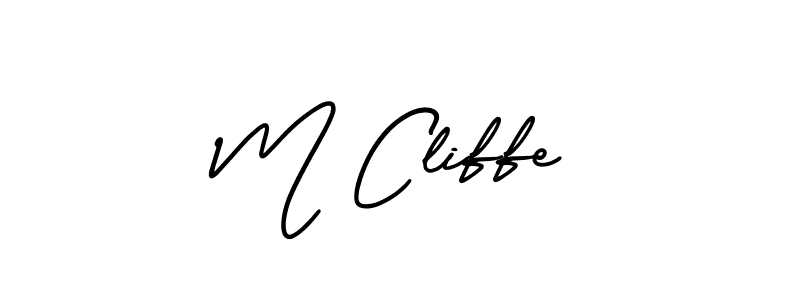 Use a signature maker to create a handwritten signature online. With this signature software, you can design (AmerikaSignatureDemo-Regular) your own signature for name M Cliffe. M Cliffe signature style 3 images and pictures png