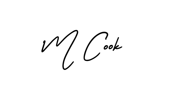 Use a signature maker to create a handwritten signature online. With this signature software, you can design (AmerikaSignatureDemo-Regular) your own signature for name M Cook. M Cook signature style 3 images and pictures png