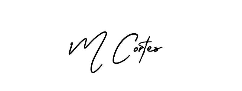 How to make M Cortes name signature. Use AmerikaSignatureDemo-Regular style for creating short signs online. This is the latest handwritten sign. M Cortes signature style 3 images and pictures png