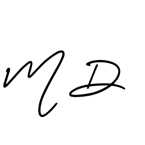 M D stylish signature style. Best Handwritten Sign (AmerikaSignatureDemo-Regular) for my name. Handwritten Signature Collection Ideas for my name M D. M D signature style 3 images and pictures png