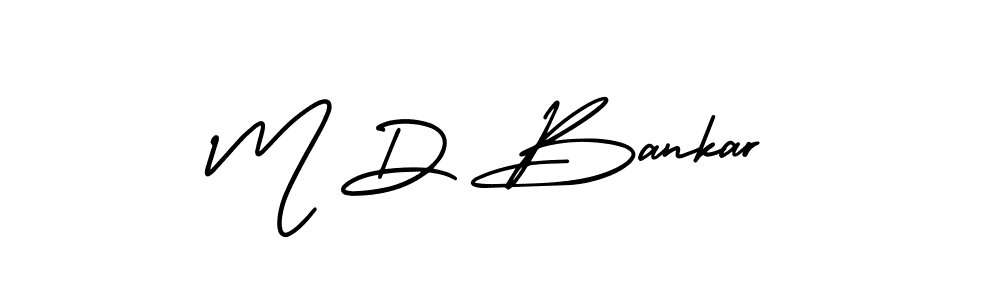 Similarly AmerikaSignatureDemo-Regular is the best handwritten signature design. Signature creator online .You can use it as an online autograph creator for name M D Bankar. M D Bankar signature style 3 images and pictures png