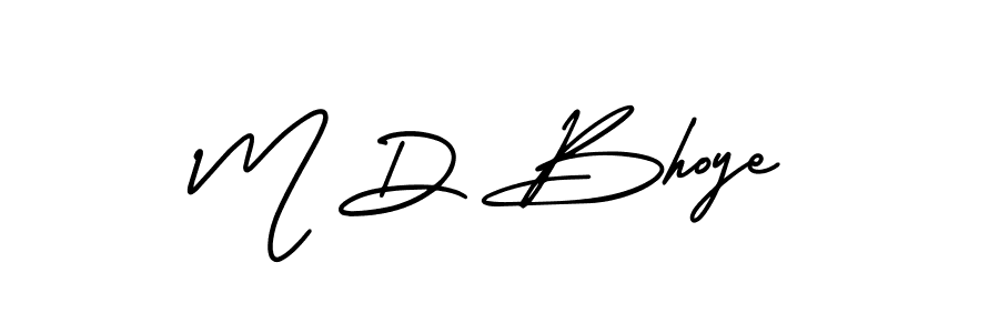 Make a beautiful signature design for name M D Bhoye. With this signature (AmerikaSignatureDemo-Regular) style, you can create a handwritten signature for free. M D Bhoye signature style 3 images and pictures png