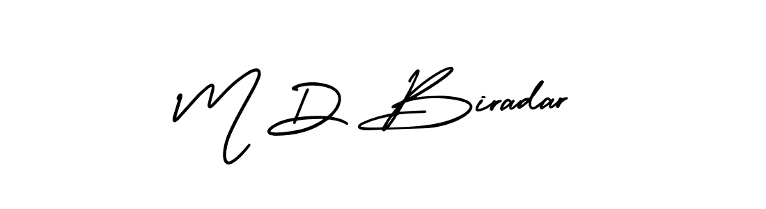 The best way (AmerikaSignatureDemo-Regular) to make a short signature is to pick only two or three words in your name. The name M D Biradar include a total of six letters. For converting this name. M D Biradar signature style 3 images and pictures png