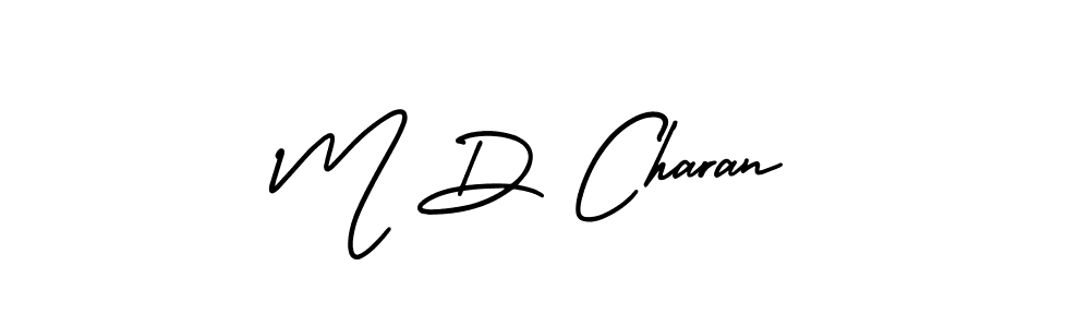 Use a signature maker to create a handwritten signature online. With this signature software, you can design (AmerikaSignatureDemo-Regular) your own signature for name M D Charan. M D Charan signature style 3 images and pictures png